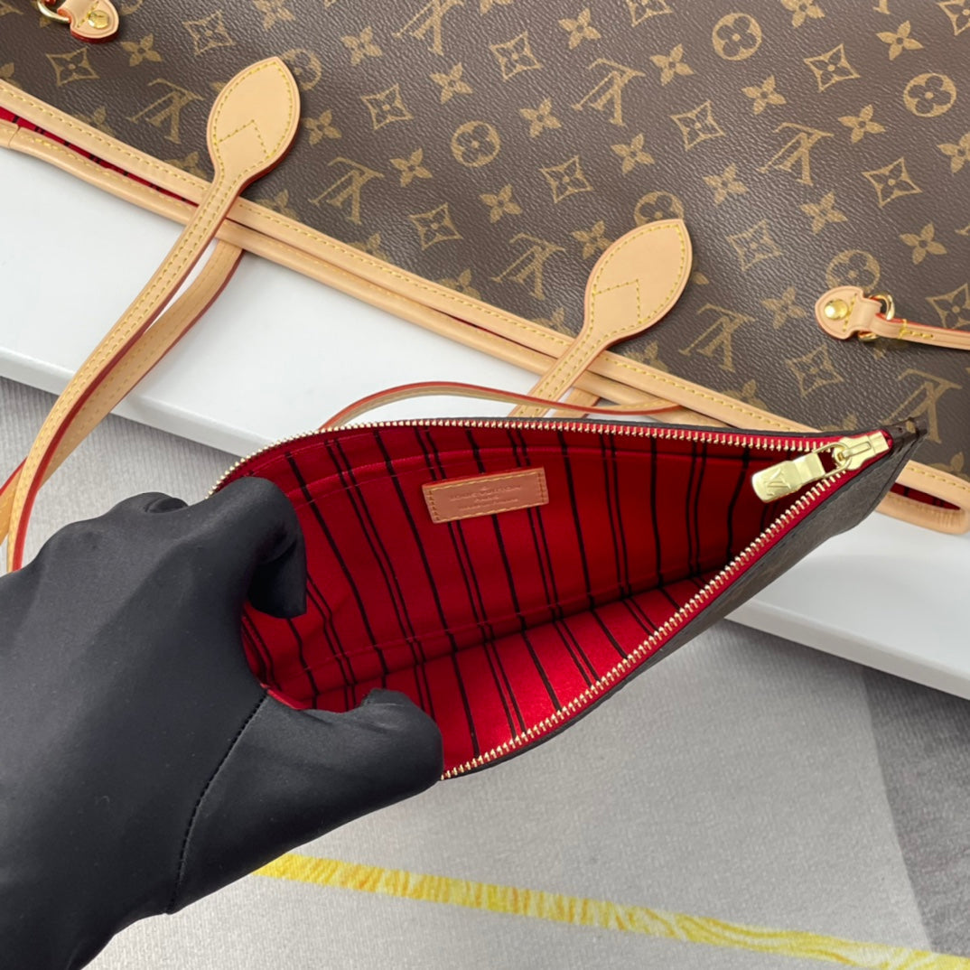 NEVERFULL MM 32 BROWN RED MONOGRAM CANVAS