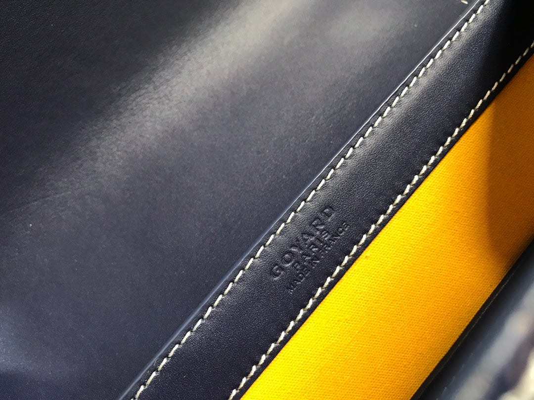 SAÏGON PM BAG 28 IN NAVY BLUE GOYARDINE CANVAS AND CALFSKIN
