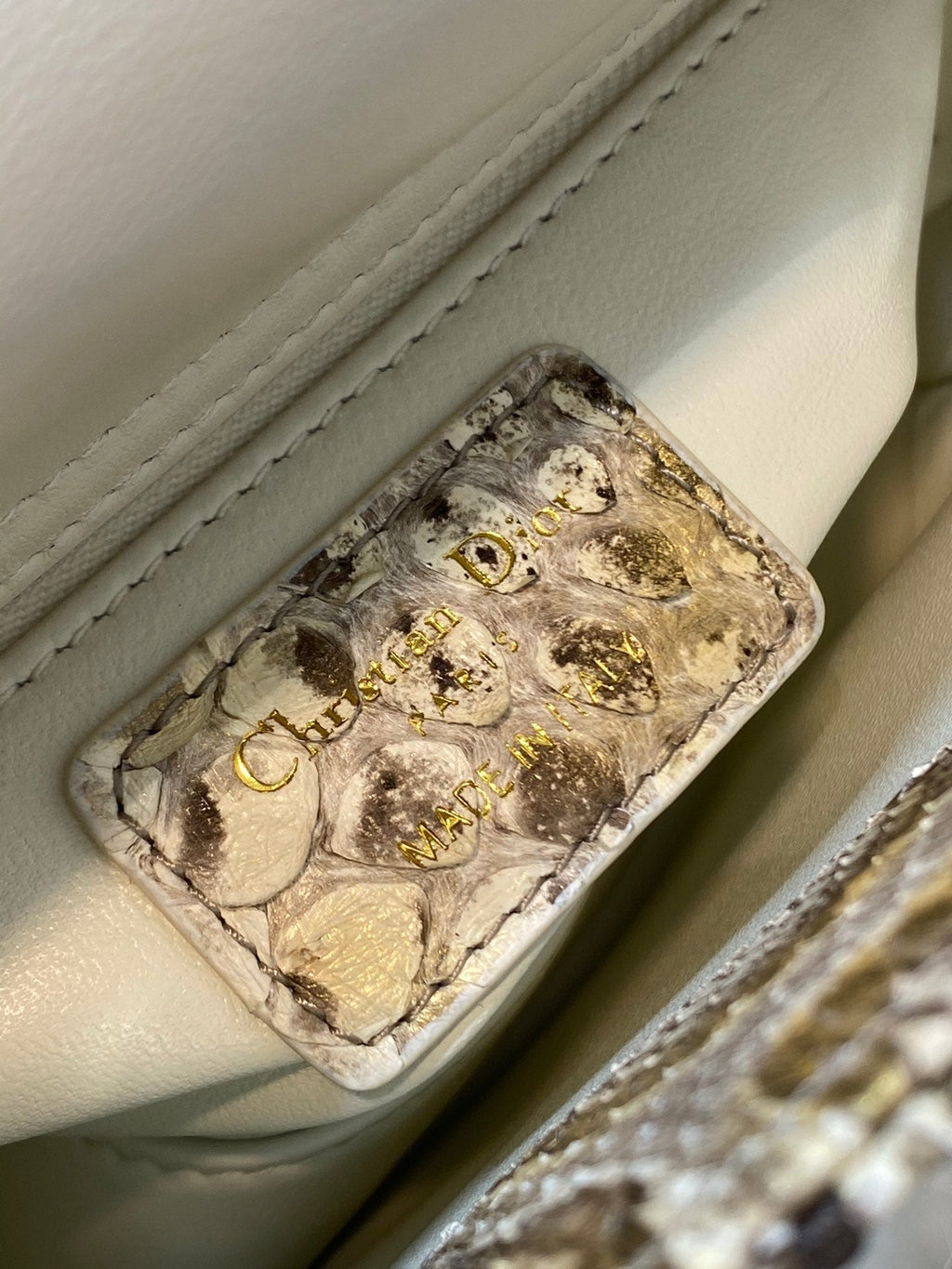 MINI LADY 17 BAG IN GOLDEN PYTHON LEATHER