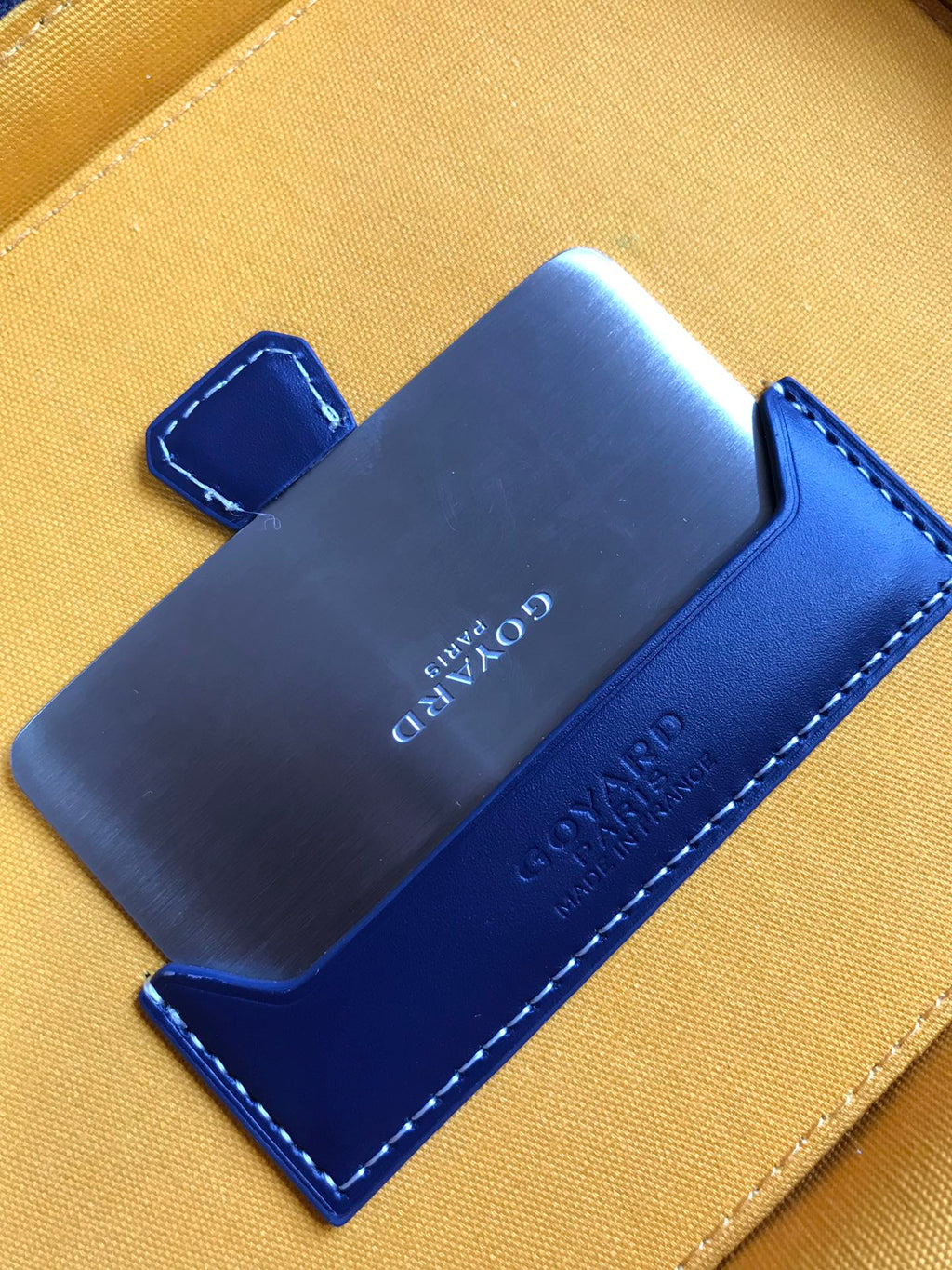 MUSE VANITY CASE 20 IN NAVY BLUE GOYARDINE CANVAS