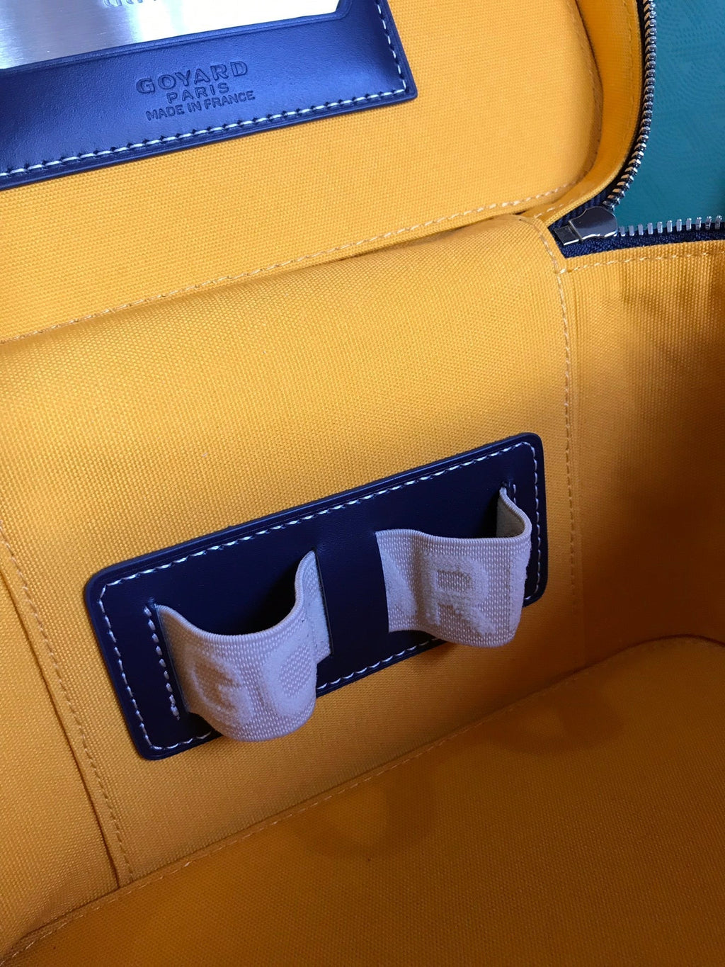 MUSE VANITY CASE 20 IN NAVY BLUE GOYARDINE CANVAS