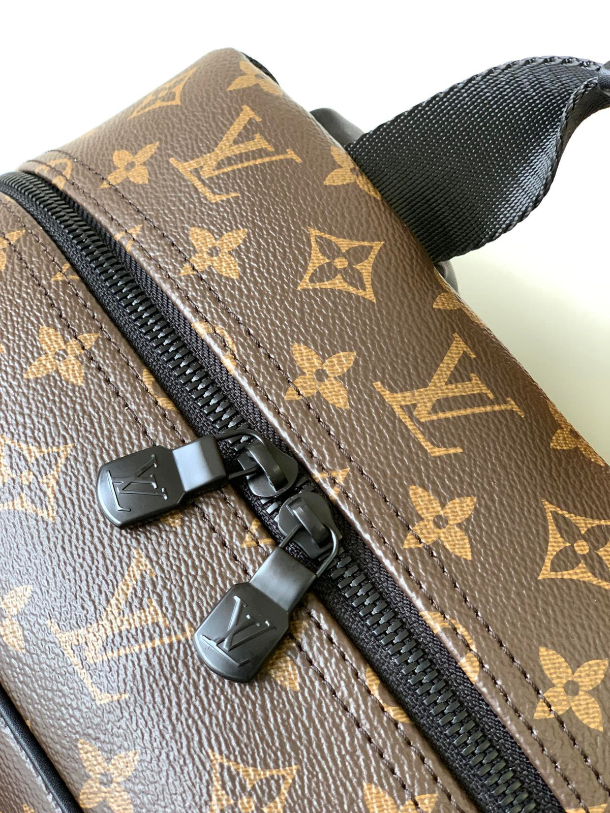 DEAN BACKPACK 42 IN BLACK AND BROWN MONOGRAM CANVAS