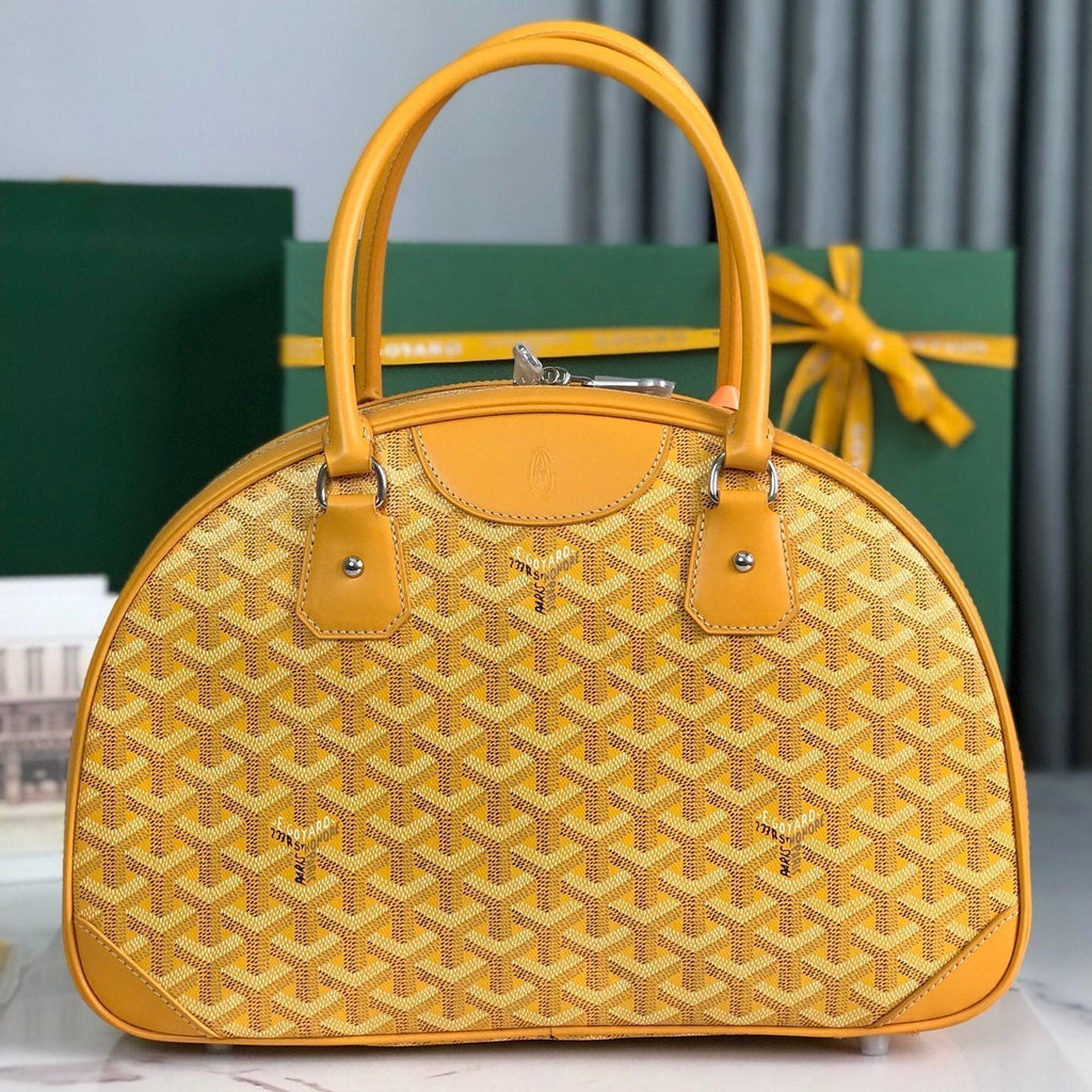 SAINT JEANNE BAG 35 IN YELLOW GOYARDINE CANVAS AND CALFSKIN