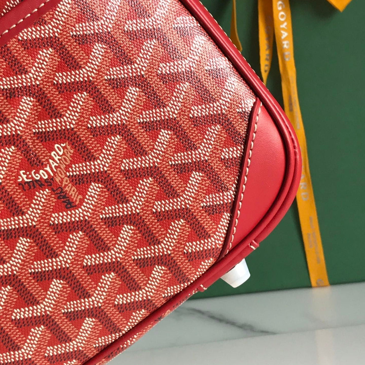 SAINT JEANNE BAG 35 IN RED GOYARDINE CANVAS AND CALFSKIN