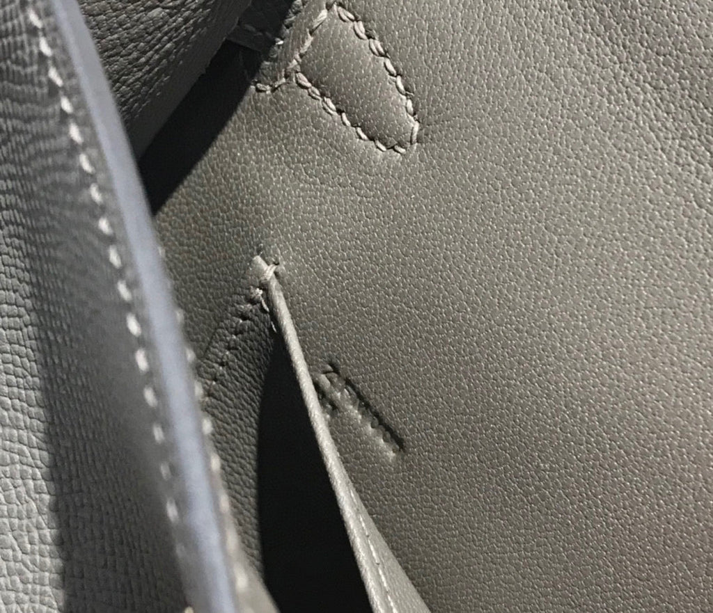 HM KELLY MINI 20 DARK GREY EPSOM GOLD HARDWARE