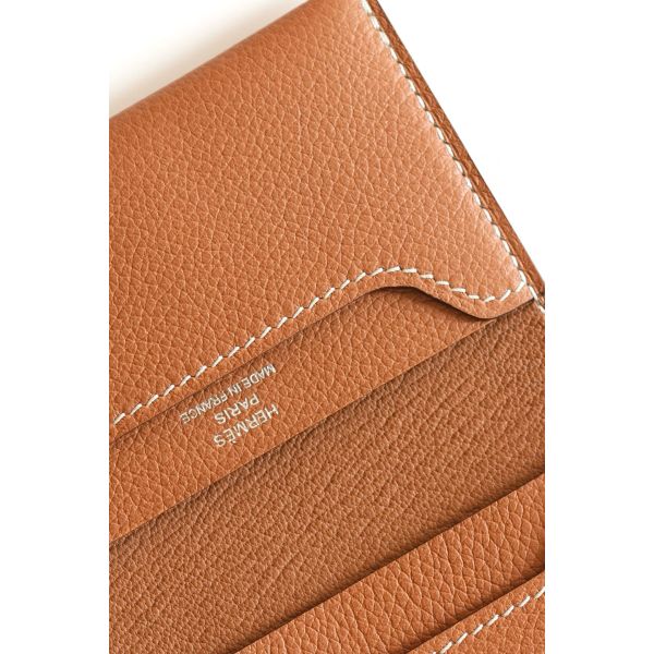 HERM R.M.S Card Holder in Gold Evergrain Calfskin