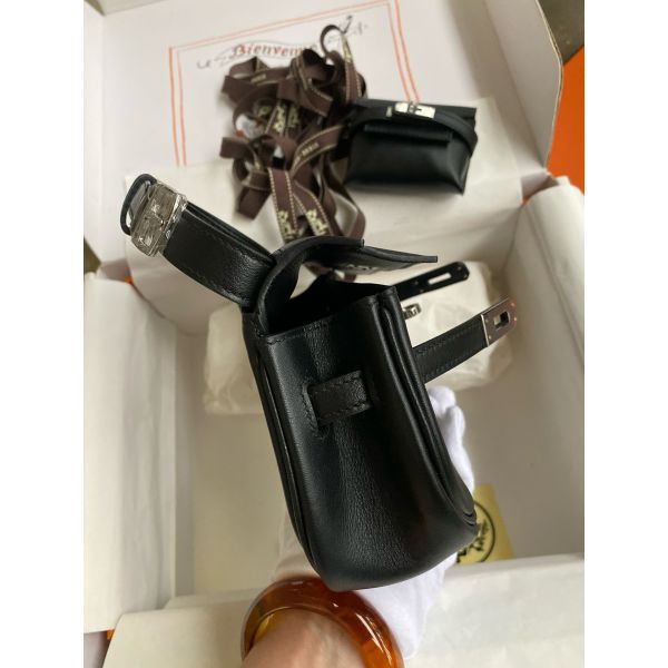 Herm√®s Kelly Moove Handmade Bag in Black Swift Calfskin