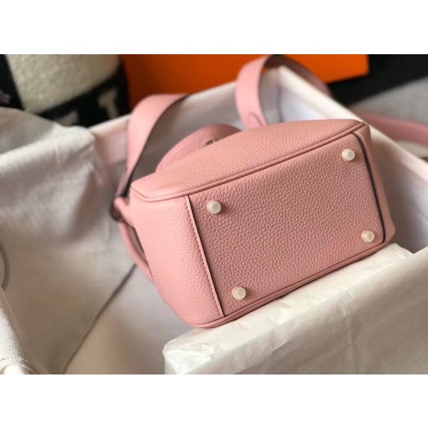 HERM Lindy Mini Bag In Pink Clemence Leather GHW