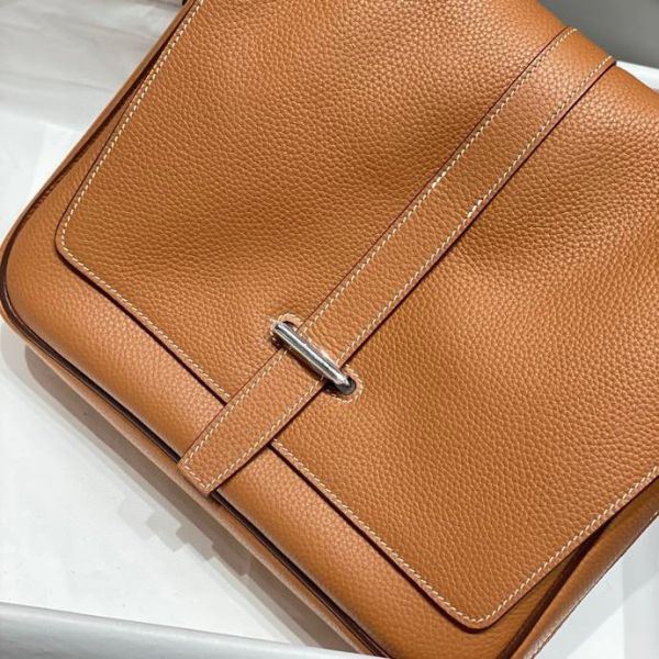 HERM Steve Light Junior Messenger Bag in Gold Clemence Leather