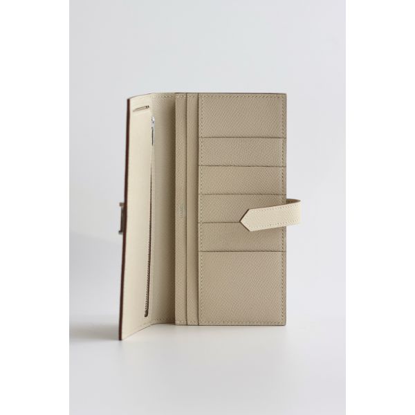 HERM Bearn Long Handmade Wallet in Craie Epsom Calfskin