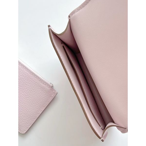 HERM Constance Slim Wallet in Mauve Pale Epsom Calfskin