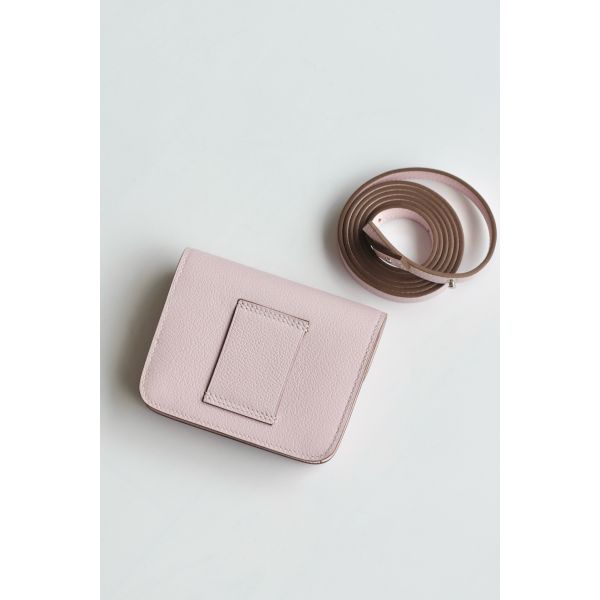 HERM Constance Slim Wallet in Mauve Pale Epsom Calfskin