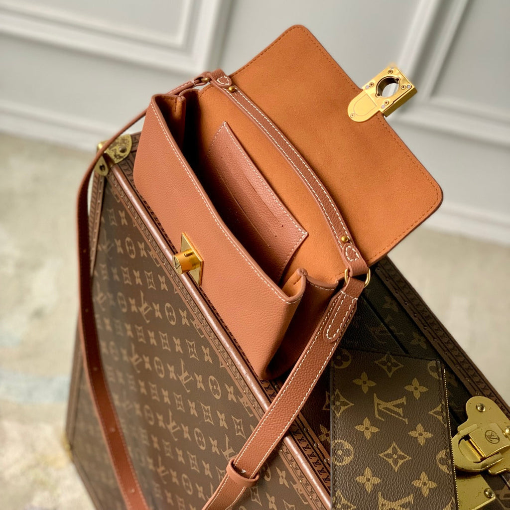 LOW KEY BAG 22 IN COGNAC BROWN CALFSKIN