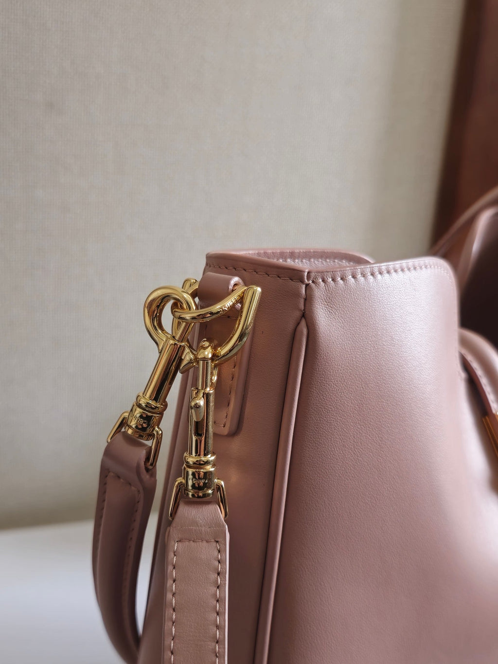 SMALL CAMILLE 16 SOFT BAG 24 IN DUSTY ROSE BEIGE CALFSKIN