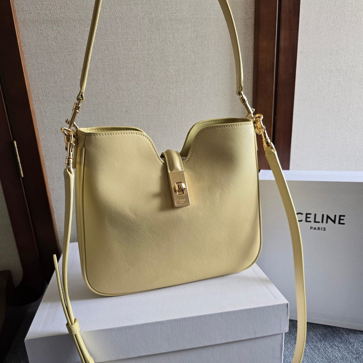 SMALL CAMILLE 16 SOFT BAG 24 IN SPRING YELLOW CALFSKIN