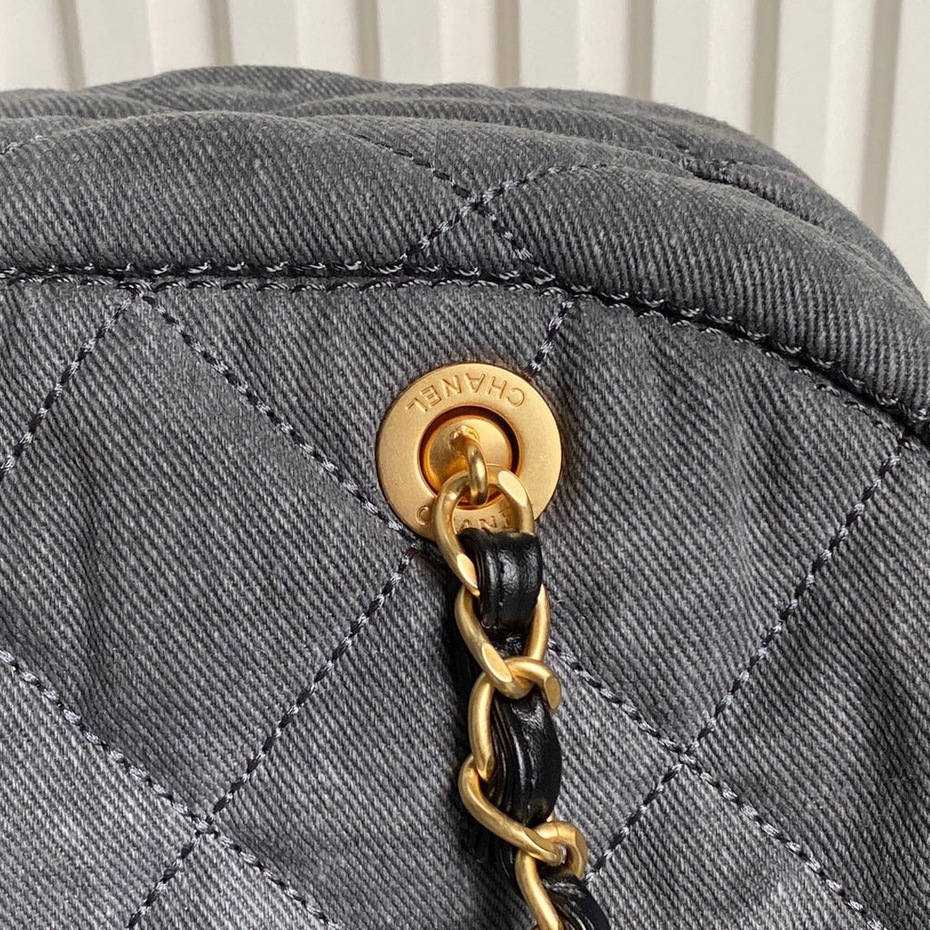 BOWLING BAG 44 IN SANTAS GRAY DENIM GOLD HARDWARE