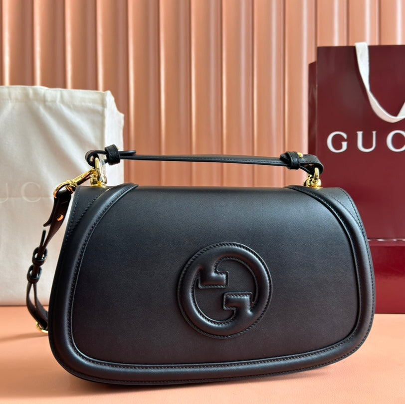 BLONDIE LARGE TOP HANDLE BAG 32 IN BLACK CALFSKIN