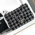 CC 21 EVENING BAG IN BLACK MIX SILVER CALFSKIN